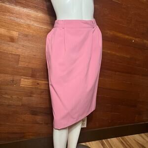 VINTAGE 80s Pastel Size 10P Midi Skirt Coquette Pink Flirty Bedford Fair